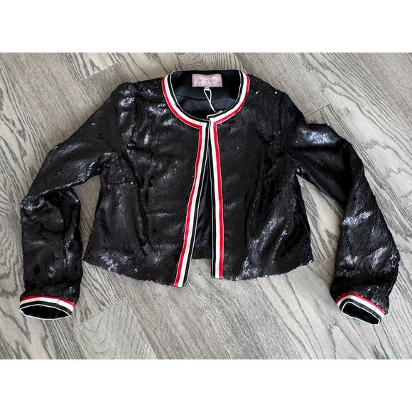 NWT Lucy Paris Black Sequin Jacket - Picture 4 of 7
